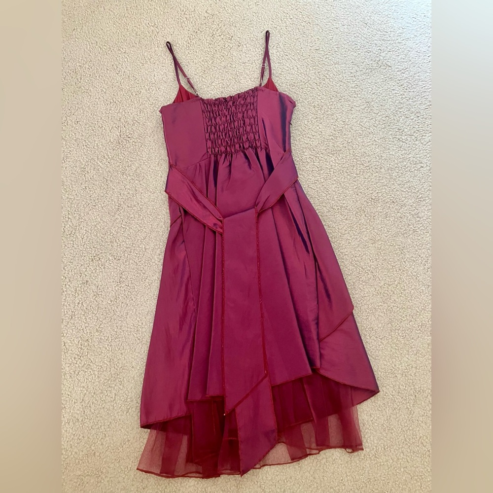 Dillard’s prom special occasion burgundy dress tea length 🍇